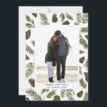 Watercolor Pine Sprigs Christmas Photo Card Feestdagenkaart<br><div class="desc">5x7 Watercolor pine sprigs,  Christmas Foto card. Customizable. Part of a collection</div>