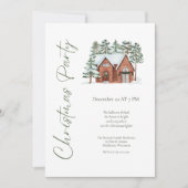 Watercolor Pine Tree Christmas Dinner Kaart (Voorkant)