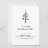 Watercolor Pine Tree Christmas Party Kaart (Voorkant)