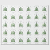 Watercolor Pine Tree Forest Cadeaupapier (Vlak)