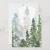Watercolor Pine Tree Forest Christmas Party Kaart (Achterkant)