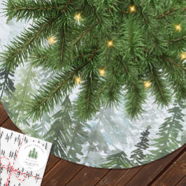 Watercolor Pine Tree Forest Kerstboom Rok