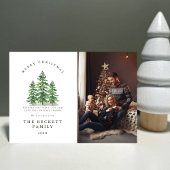 Watercolor Pine Tree Forest Photo Feestdagenkaart