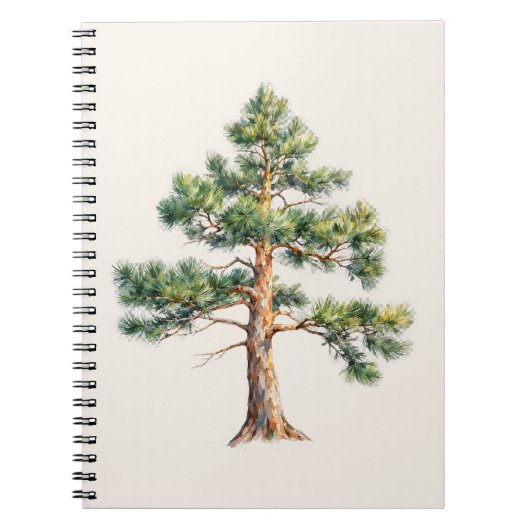 Watercolor Pine Tree Notitieboek (Voorkant)