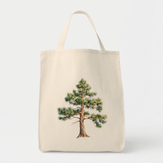 Watercolor Pine Tree Tote Bag (Voorkant)