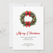 Watercolor Pine Wreath Christmas Greeting Digital Feestdagenkaart (Voorkant)
