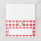 Watercolor Pine Wreath MONOGRAM Red Check Plaatskaartje (Buitenkant ongevouwen)
