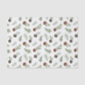 Watercolor Pinecones and Pine Winter Holiday Tissuepapier (Voorkant)