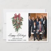 Watercolor Pines Company Photo Feestdagenkaart (Voorkant)