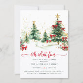 Watercolor Pines Kerstfeest Kaart (Voorkant)