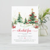 Watercolor Pines Kerstfeest Kaart (Staand voorkant)
