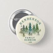 Watercolor PineTrees Family Reunion Button (Voorkant /achterkant)