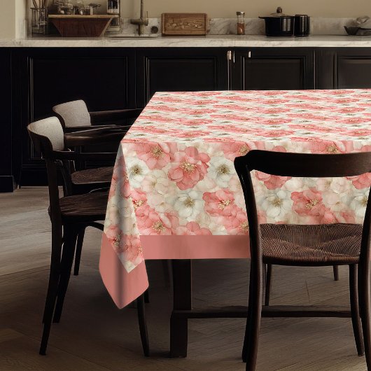 Watercolor pink and gold modern chic tablecloth tafelkleed