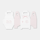 Watercolor Pink Bow Baptism Small Gable Bedankdoosjes (Uitgevouwen)