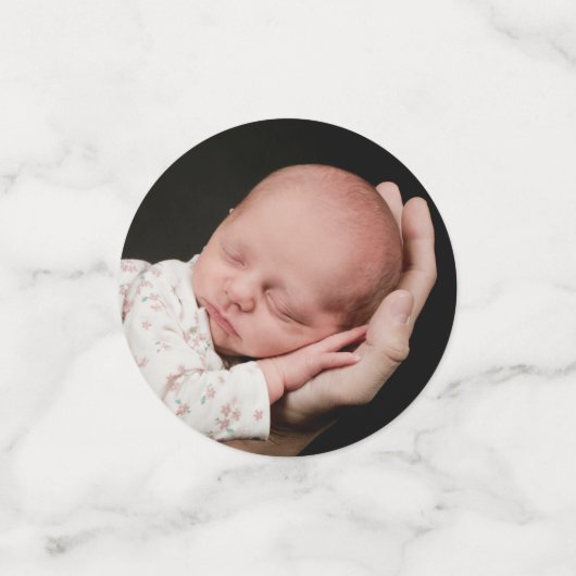 Watercolor Pink Bow Baptism Table Confetti (Kleine voorkant)