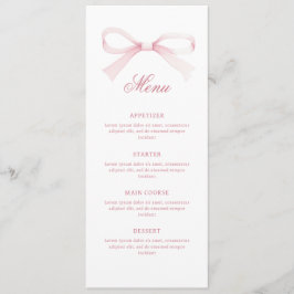 Watercolor Pink Bow Classic Menu
