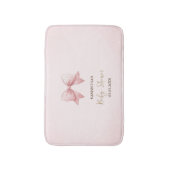 Watercolor Pink Bow Dots Baby Shower Badmat (Voorkant Verticaal)