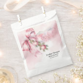 Watercolor Pink Bow with Baubles Baby Shower Bedankzakje (Geknipt)