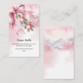 Watercolor Pink Bow with Baubles  Informatiekaartje (Voorkant / Achterkant)