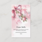 Watercolor Pink Bow with Baubles  Informatiekaartje (Voorkant)