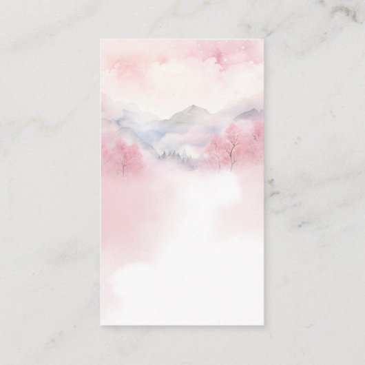 Watercolor Pink Bow with Baubles Informatiekaartje (Achterkant)