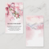 Watercolor Pink Bow with Baubles Informatiekaartje (Voorkant / Achterkant)
