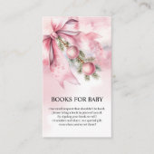 Watercolor Pink Bow with Baubles  Informatiekaartje (Voorkant)