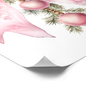 Watercolor Pink Bow with Baubles  Poster (Hoek)