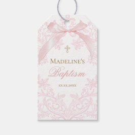  watercolor pink crest | Baptism Cadeaulabel