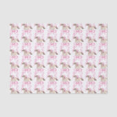 Watercolor Pink Derby Horse Riding and Bows Tissuepapier (Voorkant)