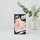 Watercolor Pink Desserts Pastry Chef Visitekaartje (Staand voorkant)