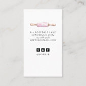 Watercolor Pink Desserts Pastry Chef Visitekaartje (Achterkant)