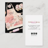 Watercolor Pink Desserts Pastry Chef Visitekaartje (Voorkant / Achterkant)
