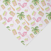 Watercolor Pink Flamingo Beach Christmas Tissuepapier (Detail)