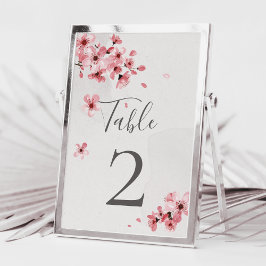 Watercolor Pink Floral Cherry Blossom Wedding Kaart