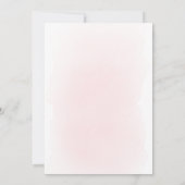 watercolor pink floral cross Baptism Invitation Kaart (Achterkant)