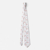 Watercolor Pink Floral Groom wedding Neck Tie Stropdas (Achterkant)