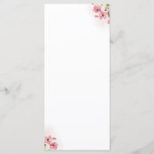 Watercolor pink floral wedding menu (Achterkant)