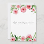 Watercolor Pink Flowers Baby Shower Invitation Kaart (Achterkant)