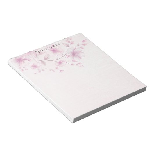 Watercolor Pink Flowers Notepad Notitieblok (Schuin)