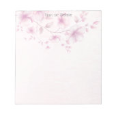 Watercolor Pink Flowers Notepad Notitieblok (Voorkant)