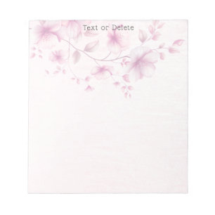 Watercolor Pink Flowers Notepad Notitieblok