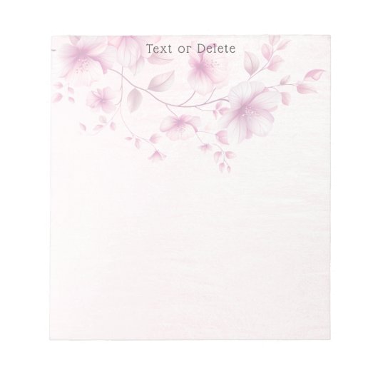 Watercolor Pink Flowers Notepad Notitieblok (Voorkant)