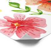 Watercolor Pink Flowers Pattern-69677 Poster (Hoek)