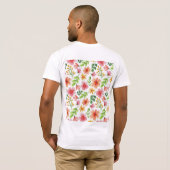 Watercolor Pink Flowers Pattern-69677 T-shirt (Achterkant volledig)