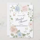 Watercolor Pink Flowers Wedding Bridal Shower Kaart (Voorkant)