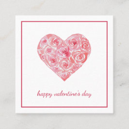 Watercolor Pink Heart Valentines Day Sale QR Code Vierkante Visitekaartje