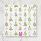 Watercolor Pink Mahjong Christmas Tree Bedankjes Labels (Achterkant)