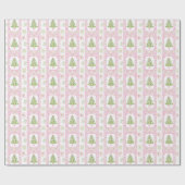 Watercolor Pink Mahjong Christmas Tree Cadeaupapier (Vlak)