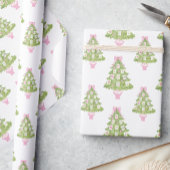 Watercolor Pink Mahjong Christmas Tree Cadeaupapier